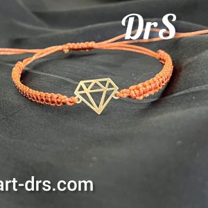 دستبند نقره پلاک طرح الماس