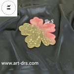 زیرماگی یا زیرلیوانی طرح گل صورتی نقره ای