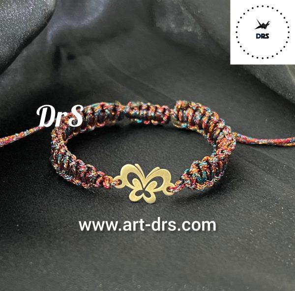 دستبند نقره با پلاک پروانه