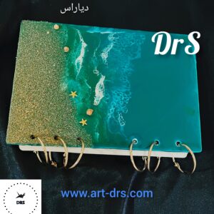 دفتر رزینی طرح دریا و ساحل با صدف و ستاره دریایی