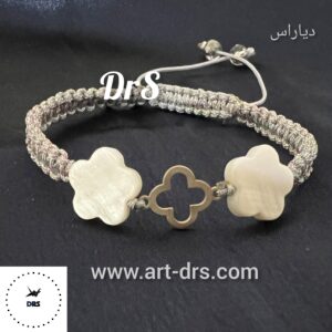 دستبند پلاک نقره گل ونکلیف یا شبدر چهارپر